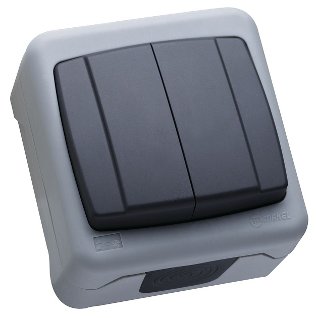 Выключатель двухклавишный с пружинным зажимом Makel 36064103 Фото № 1