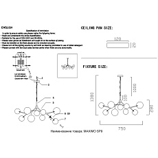 Подвесная люстра Crystal Lux MAXIMO SP9 BRONZE 1