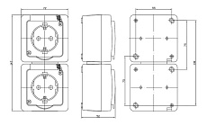 Розетка двойная 2P+PE IEK Germes Plus дымчатый ERMP22-K03-16-54-EC 1