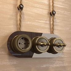 Выключатель Werkel двухклавишный на 4 положения Ретро W5720012 4690389166631 2