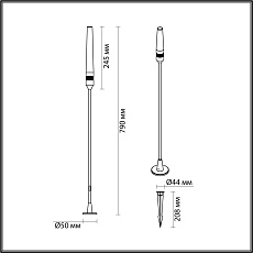 Уличный светодиодный светильник Odeon Light Nature Canna 7020/4GL 1