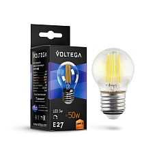 Лампа светодиодная филаментная диммируемая Voltega E27 5W 2800K прозрачная 8466 1