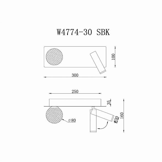 Настенный светильник iLedex Telescope W4774-30 SBK Фото № 2