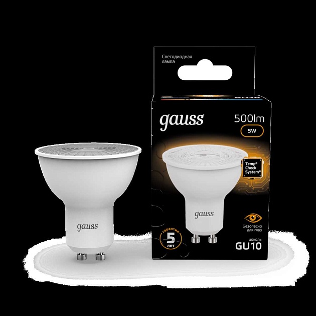 Лампа светодиодная Gauss GU10 5W 3000K матовая 101506105 изображение 8 Лампа светодиодная Gauss GU10 5W 3000K матовая 101506105 Фото № 8