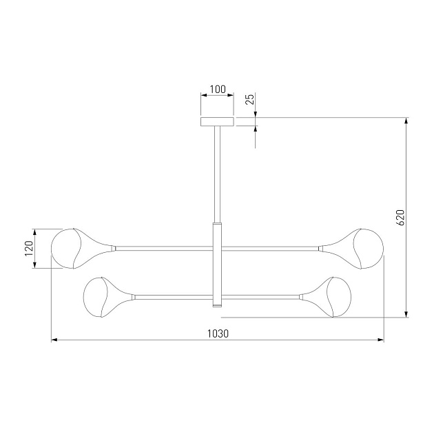 Подвесная люстра Eurosvet Calyx 60168/8 латунь Фото № 2