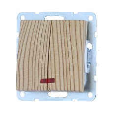 Выключатель LK Studio 2-кл., с индикаторами (схема 5L) 16 A, 250 B (сосна) LK60 861225-1 1