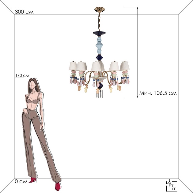 Подвесная люстра Loft IT Grace 10203/10 Mult изображение 2 Подвесная люстра Loft IT Grace 10203/10 Mult Фото № 2