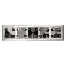 Рамка стеклянная Voltum S70 на 5 постов, (кашемир, стекло) VLS110503