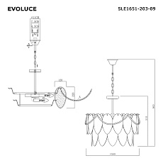 Подвесная люстра Evoluce Roomi SLE1651-203-09 1
