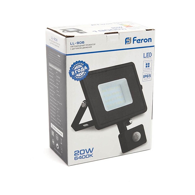 Светодиодный прожектор Feron с датчиком LL906 29556 Фото № 2
