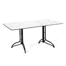 Кухонный стол Sheffilton SHT-TU20/ТT27-1 120/76 пластик HPL черный муар/белая аврора 1546082301