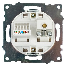 Розетка телевизионная TV + компьютерная RJ-45 Stekker Катрин GLS00-7106-01 белая 49181 1