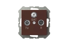 ТВ-розетка оконечная TV/R/SAT Liregus Epsilon коричневый 28-158 1