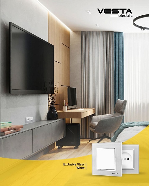 Выключатель одноклавишный Vesta-Electric Exclusive White белый FVK050104BEL изображение 6 Выключатель одноклавишный Vesta-Electric Exclusive White белый FVK050104BEL Фото № 6