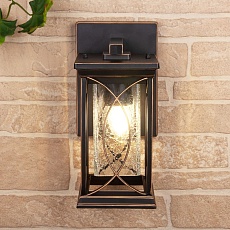 Уличный настенный светильник Elektrostandard Spica D черное золото GL 1026D a048172 2