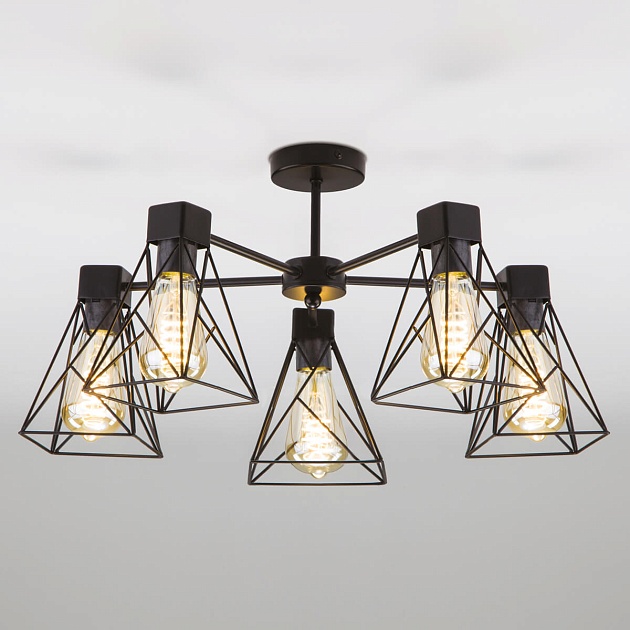 Потолочная люстра Eurosvet 70107/5 черный изображение 1 Потолочная люстра Eurosvet 70107/5 черный Фото № 1