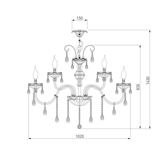 Подвесная люстра Bogates 125/10+5 Strotskis Фото № 2