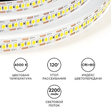 Светодиодная лента OGM 19,2W/m 240LED/m 2835SMD дневной белый 5M LSE-266 1