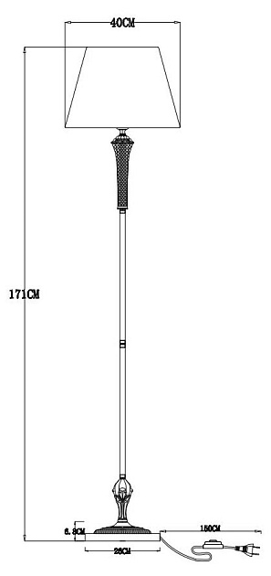 Торшер Arte Lamp Gracie A7301PN-1PB Фото № 4