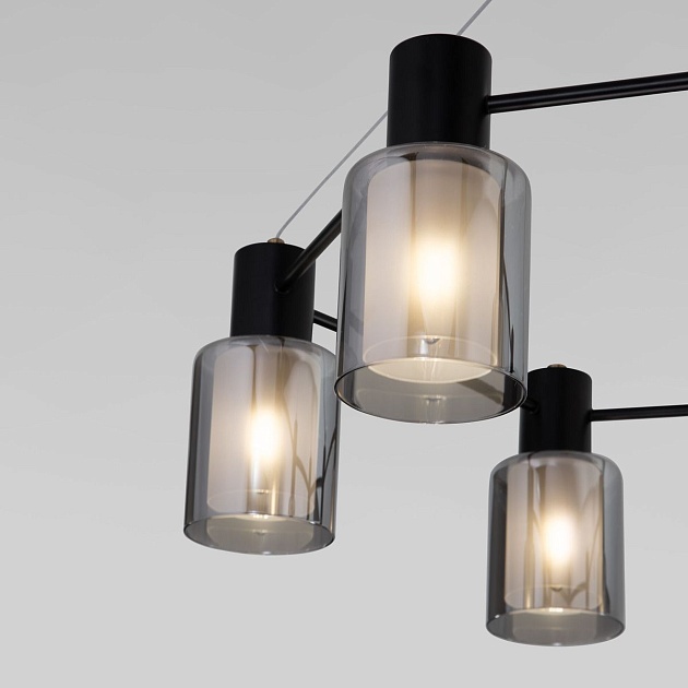 Подвесная люстра Eurosvet Notion 70219/6 черный/античная бронза Фото № 2