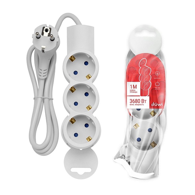 Удлинитель Duwi 3гн 1м с/з 32072 2 изображение 2 Удлинитель Duwi 3гн 1м с/з 32072 2 Фото № 2