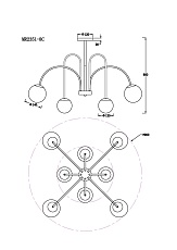 Подвесная люстра MyFar Cassia MR2351-8C 1