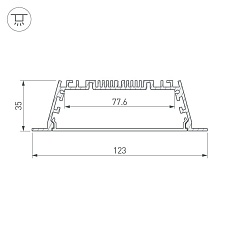 Профиль с рассеивателем Arlight ARH-POWER-W120-F-2000 ANOD 027928 2