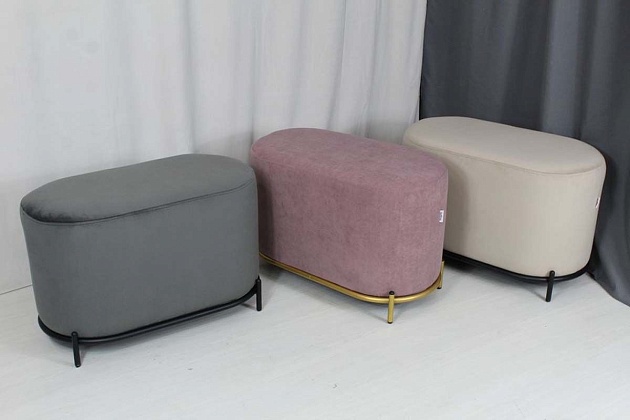 Пуф Sheffilton SHT-B7 ванильный крем/черный муар 1954499401 Фото № 2