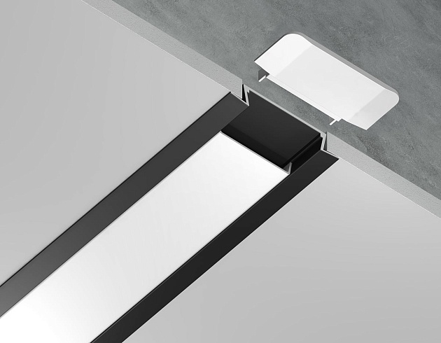 Встраиваемый профиль с рассеивателем Ambrella Illumination GP1100BK изображение 3 Встраиваемый профиль с рассеивателем Ambrella Illumination GP1100BK Фото № 3