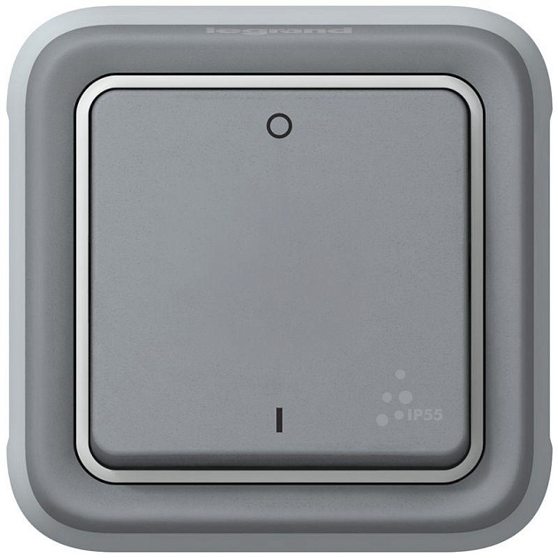 Выключатель одноклавишный Legrand Plexo 10A 250V серый 069530 Фото № 1