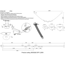 Подвесной светодиодный светильник Crystal Lux Bosque SP7 L3000 Black/Transparent 1