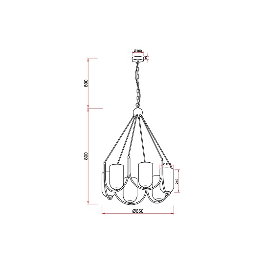 Подвесная люстра Vele Luce Fiamma VL5812P06 Фото № 5