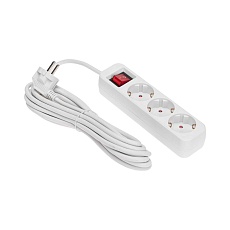 Удлинитель STANDARD 3 гнезда, 5м, 3х1,0мм², с/з, с выключателем, белый REXANT 13-4014 2