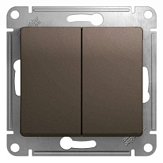Выключатель двухклавишный Systeme Electric Glossa 10A 250V шоколад GSL000851