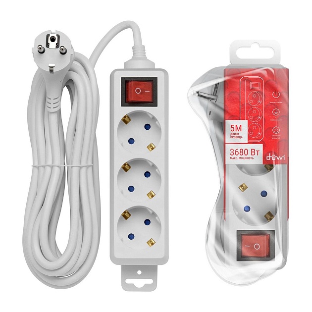 Удлинитель Duwi 3гн 5м с/з 32059 3 изображение 2 Удлинитель Duwi 3гн 5м с/з 32059 3 Фото № 2
