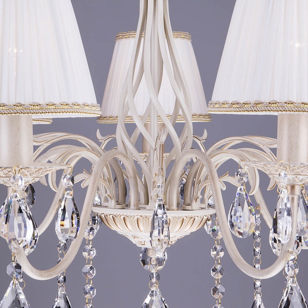 Подвесная люстра Eurosvet 3637/7 белый с золотом/прозрачный хрусталь Strotskis Фото № 4