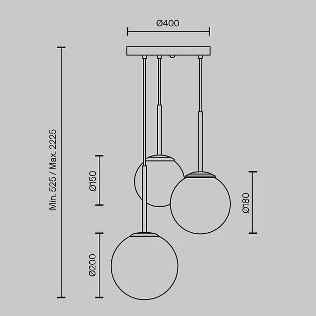 Подвесной светильник Maytoni Basic form MOD321PL-03W Фото № 2