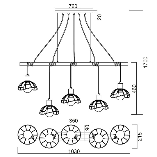 Подвесной светильник Vele Luce Formula VL6482P05 Фото № 5