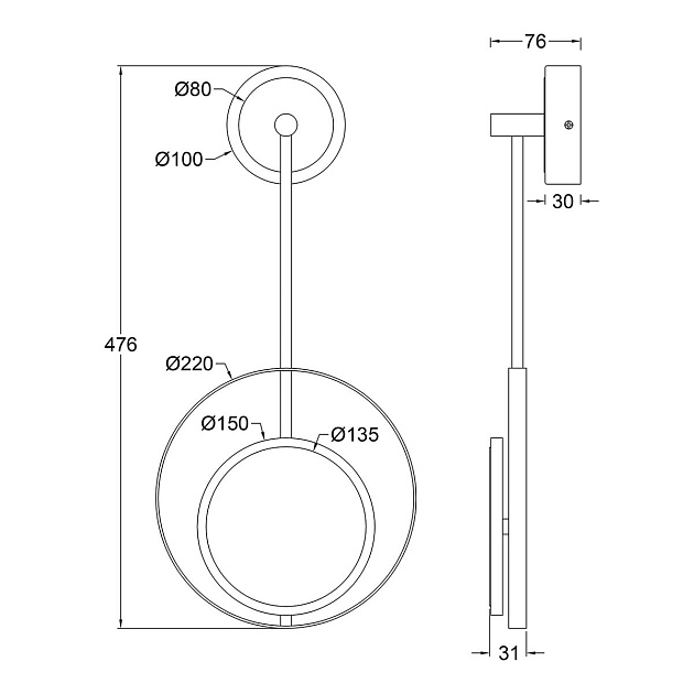 Бра Escada Hypnosis 10206/SG LED Gold изображение 2 Бра Escada Hypnosis 10206/SG LED Gold Фото № 2
