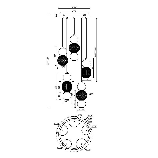 Подвесная светодиодная люстра Maytoni Drop MOD273PL-L80G3K изображение 6 Подвесная светодиодная люстра Maytoni Drop MOD273PL-L80G3K Фото № 6