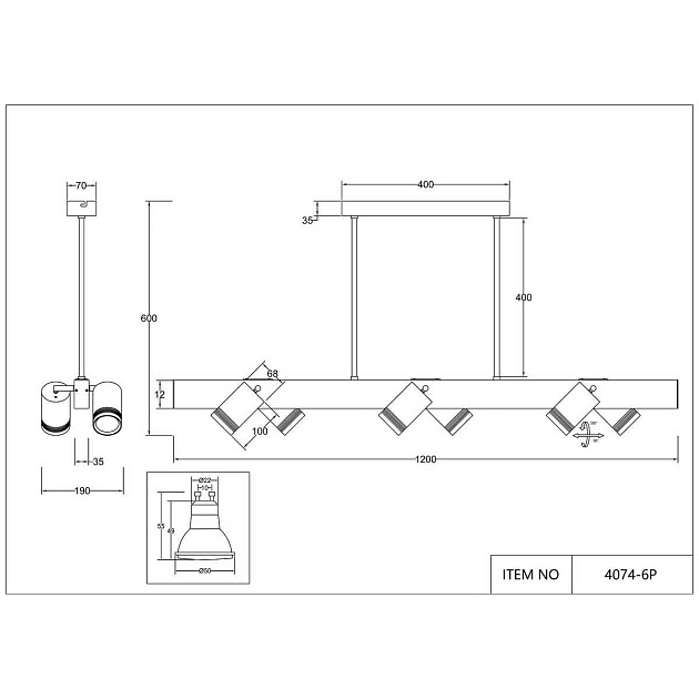 Подвесная люстра Favourite Six 4074-6P Фото № 3