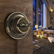 Переключатель-выключатель одноклавишный Werkel бронзовый Ретро W5712012 4690389166617 4