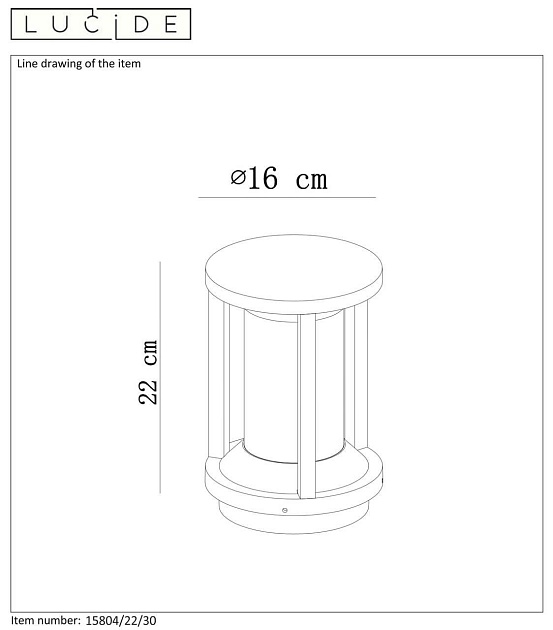 Уличный светильник Lucide Cadix 15804/22/30 изображение 3 Уличный светильник Lucide Cadix 15804/22/30 Фото № 3