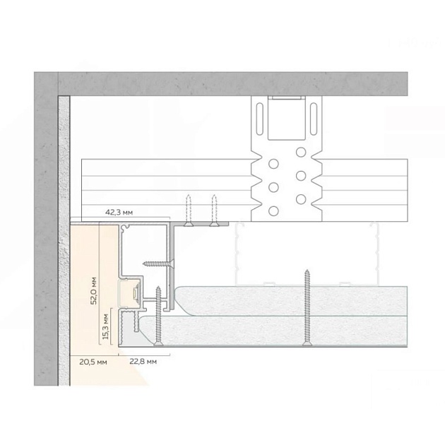 Парящий профиль FerGipps черный БП 52 УТ000002966 Фото № 2