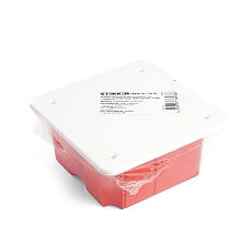 Коробка монтажная для сплошных стен, с крышкой, 92*92*45мм Stekker EBX30-01-1-20-92, красный 49004 1