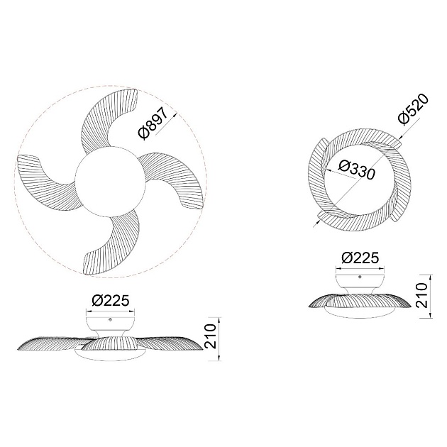 Потолочная светодиодная люстра-вентилятор Mantra ALOHA 8234 изображение 2 Потолочная светодиодная люстра-вентилятор Mantra ALOHA 8234 Фото № 2