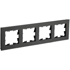 BRITE Рамка 4-местная РУ-4-2-Бр стекло черный матовый IEK BR-M42-G-31-K02