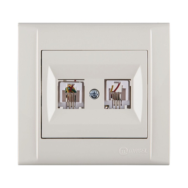 Розетка тf евро двойная Makel Defne 42010034 Фото № 1