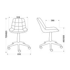 Поворотное кресло AksHome Carolyn велюр, серый 91957 1