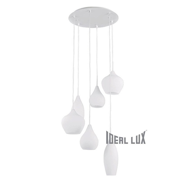 Подвесная люстра Ideal Lux Soft SP6 Bianco 087818 Фото № 1